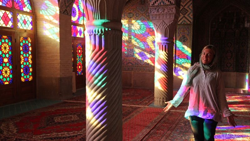 A woman in a mosque in Iran