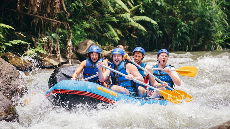 White water rafting in Bali. 