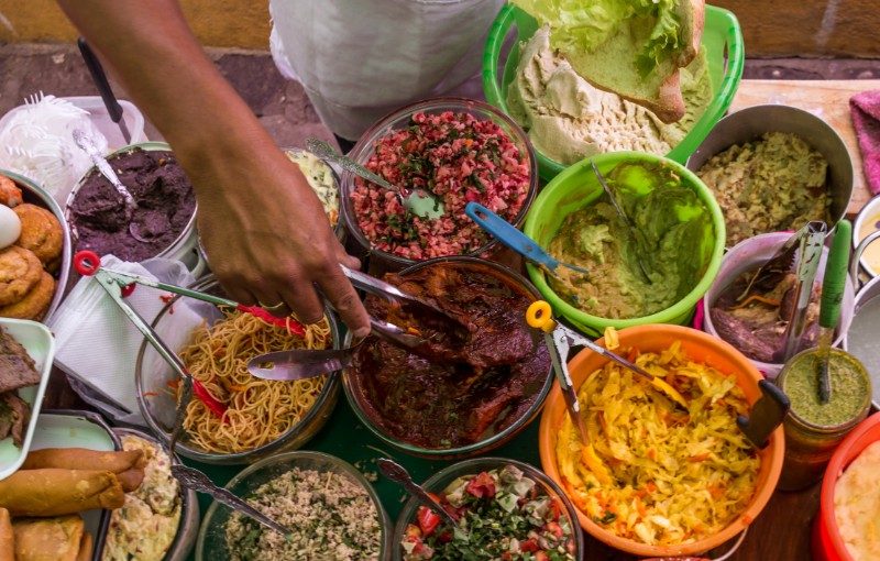 Bowls of food in Guatemala