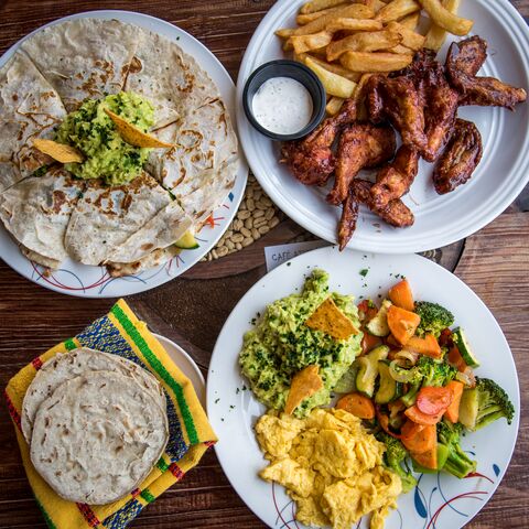 Aerial view of food in Lake Atitlan