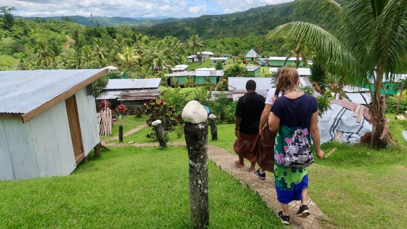 Travellers at a Fijian homestay