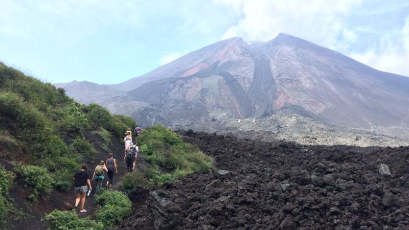 Hiking to a volcano in Guatemala