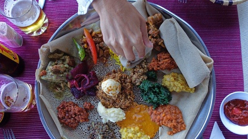 A colourful plate of food