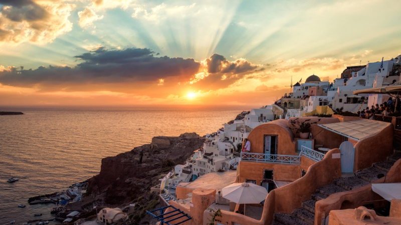 Santorini at sunset