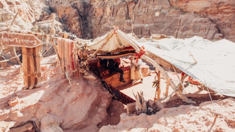 An old tent in the desert