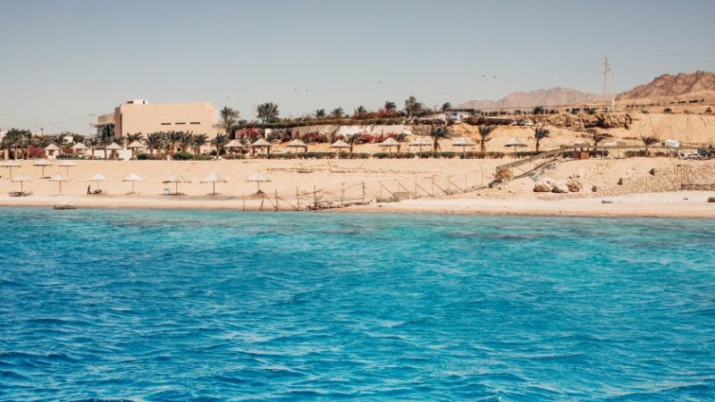 Blue ocean meets the desert in Jordan