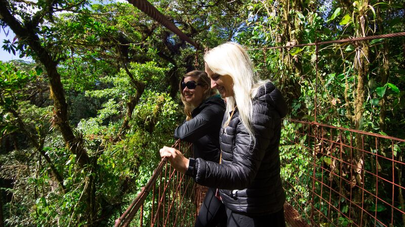 Two women in the cloud forest