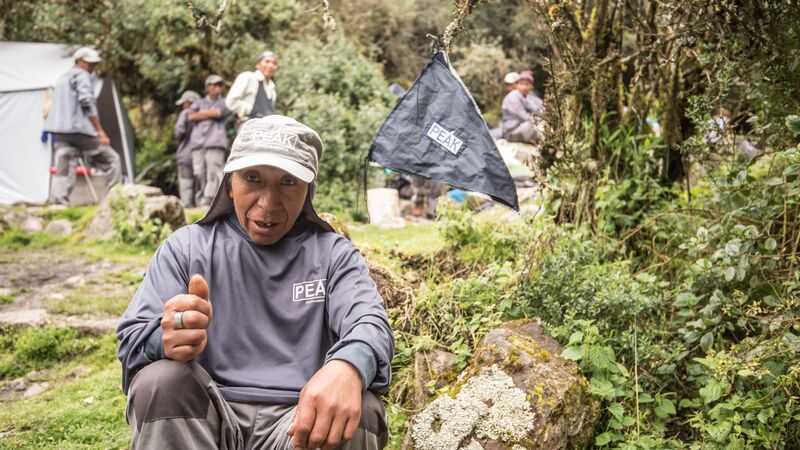 A porter on the Inca Trail