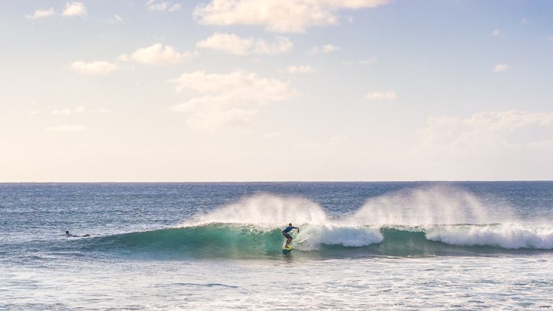 A surfer at Easter Island
