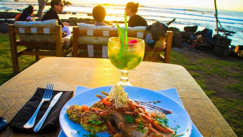 Dinner and a cocktail on Easter Island