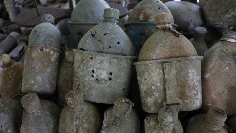 Old water canteens in the Solomons