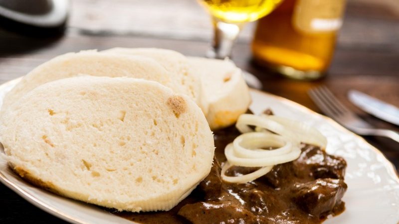 Bread dumplings, goulash and beer