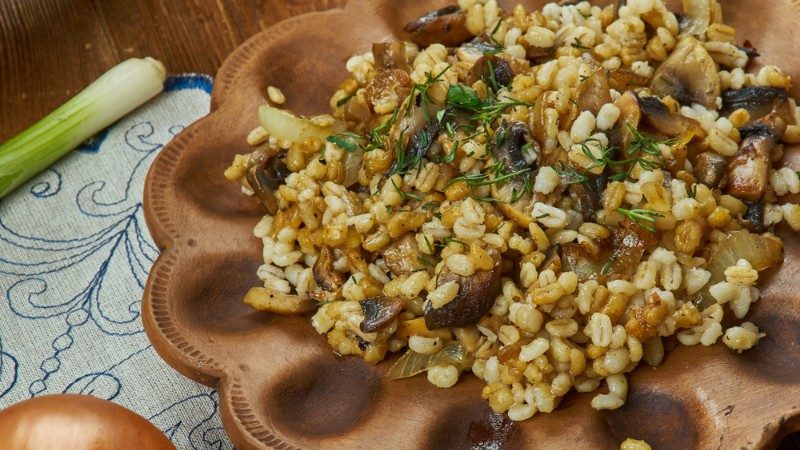 Mushroom barley risotto