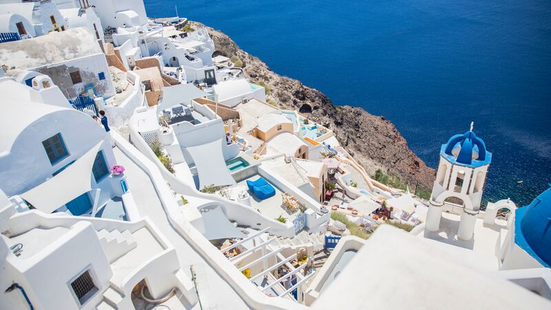 White buildings in Santorini