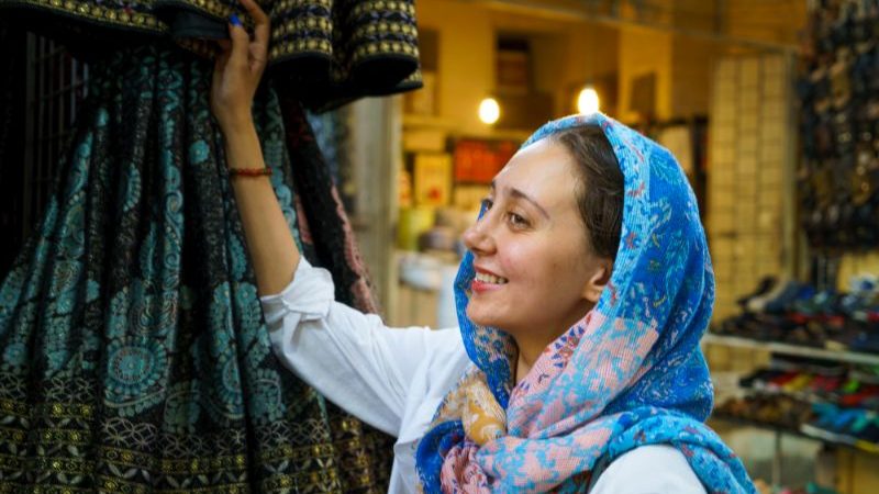 A smiling woman in Iran.