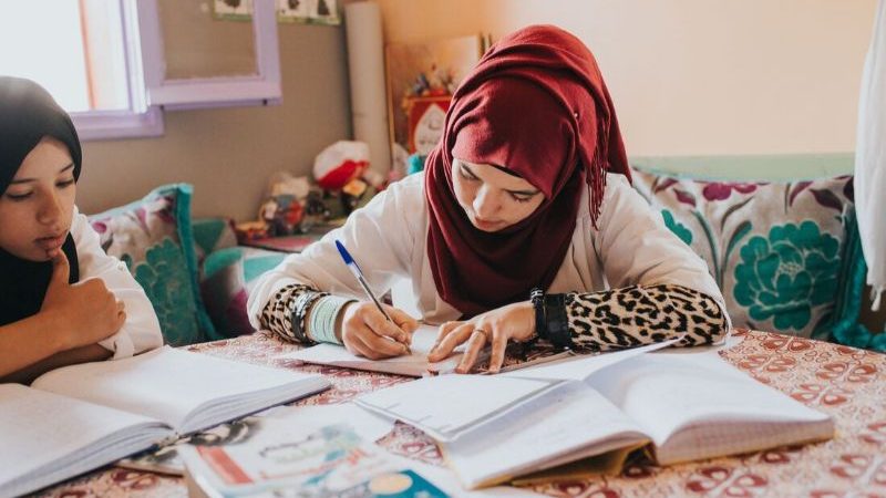 A girl studying in Morocco