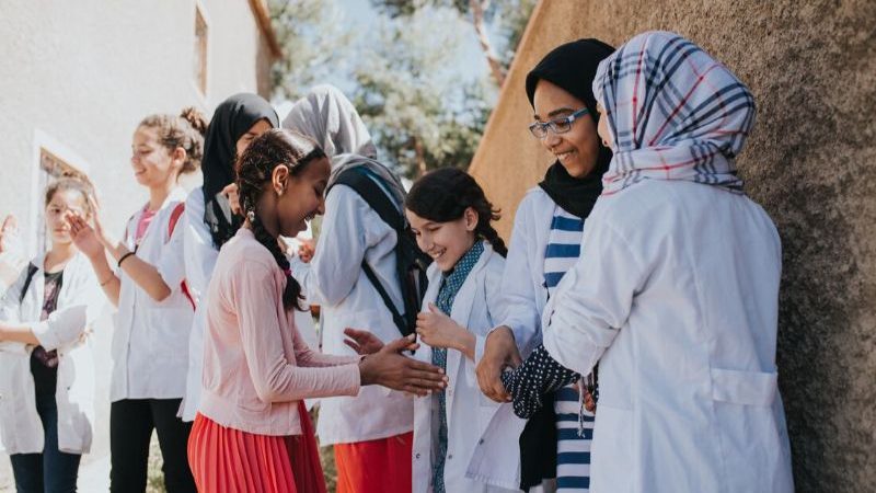 A group of schoolgirls in Morocco