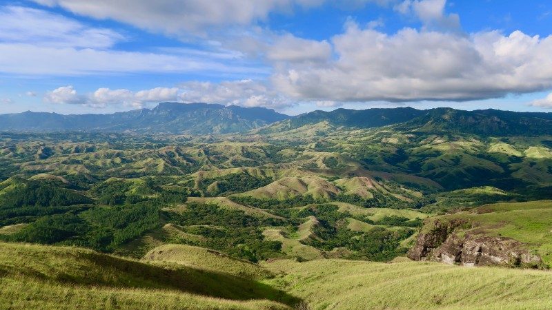 Rolling green hills in Fiji