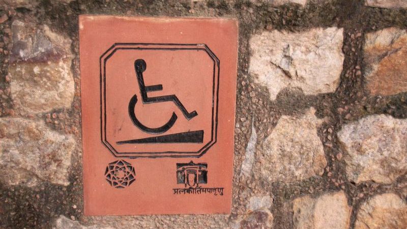 A wheelchair sign in India