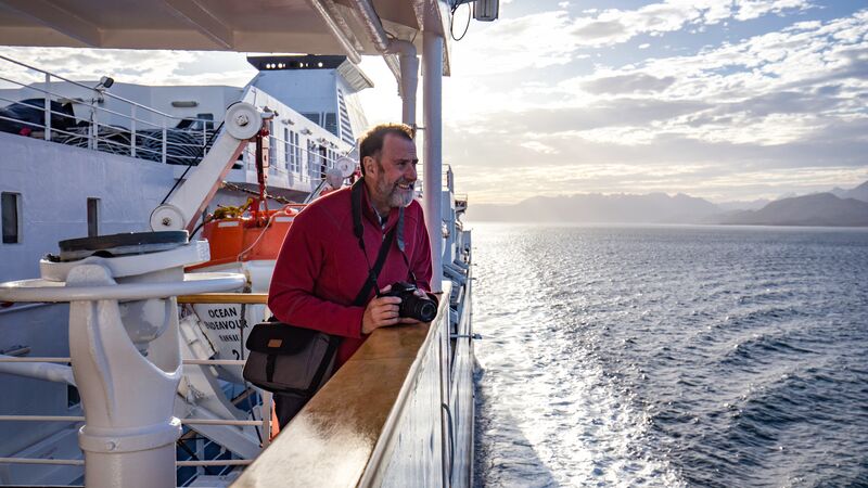 Passenger in Antartica looking out to sea