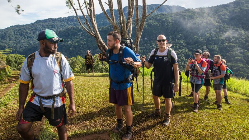 Trekkers on the Kokoda Track in Papua New Guinea