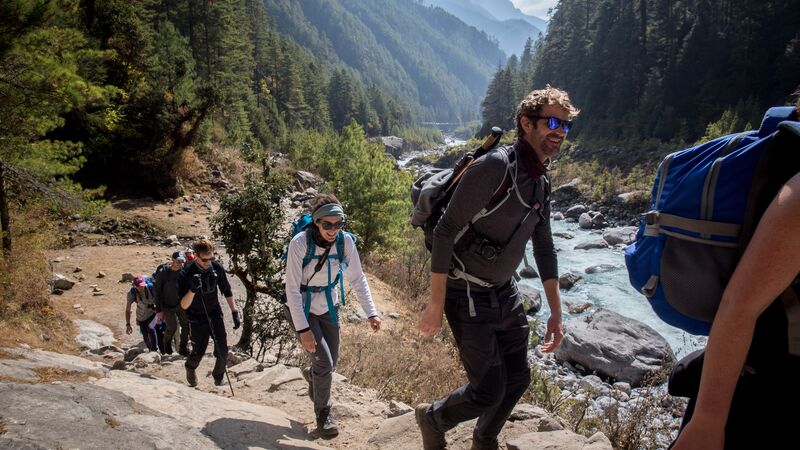 A group of hikers in Nepal