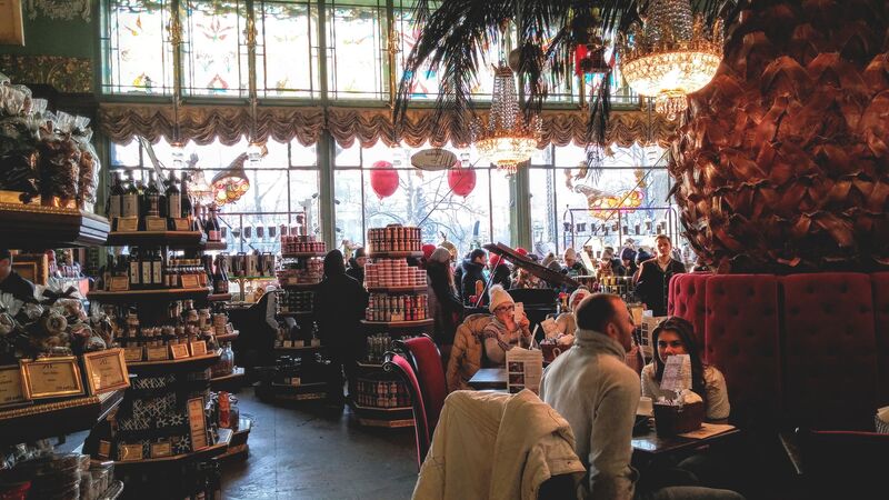 A shop filled with biscuits and sweets