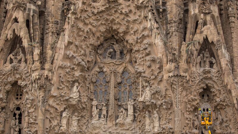 Detail of the Sagrada Familia in Barcelona