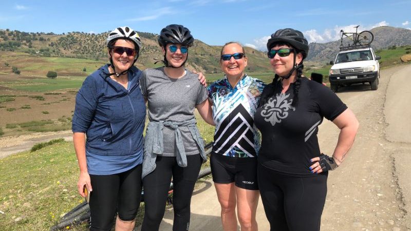 Four women smiling for the camera in Morocco