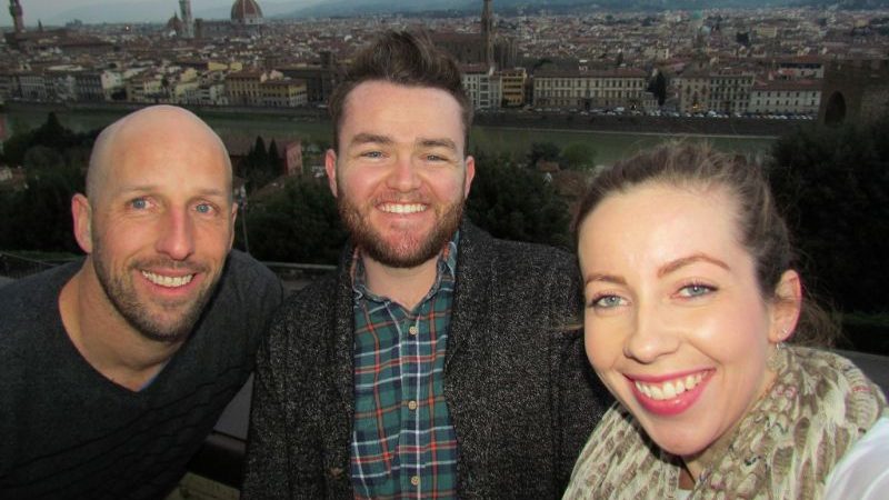 Three people taking a selfie in Florence