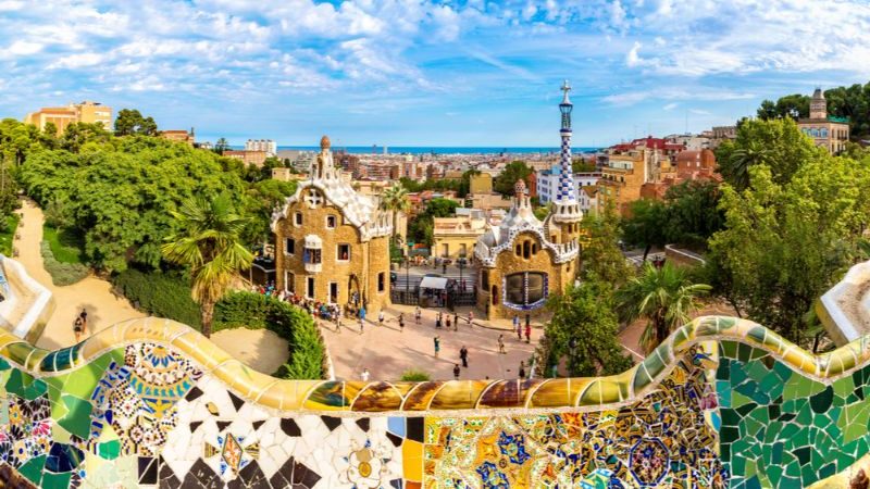 Colourful park in Barcelona