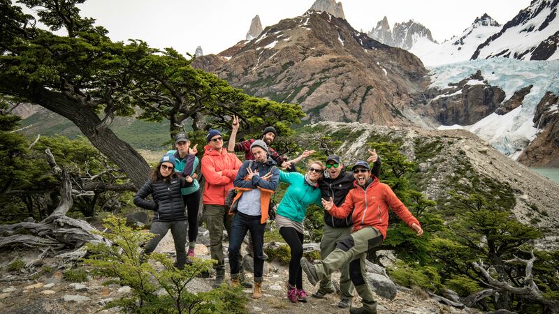 A group of happy travellers in Argentina