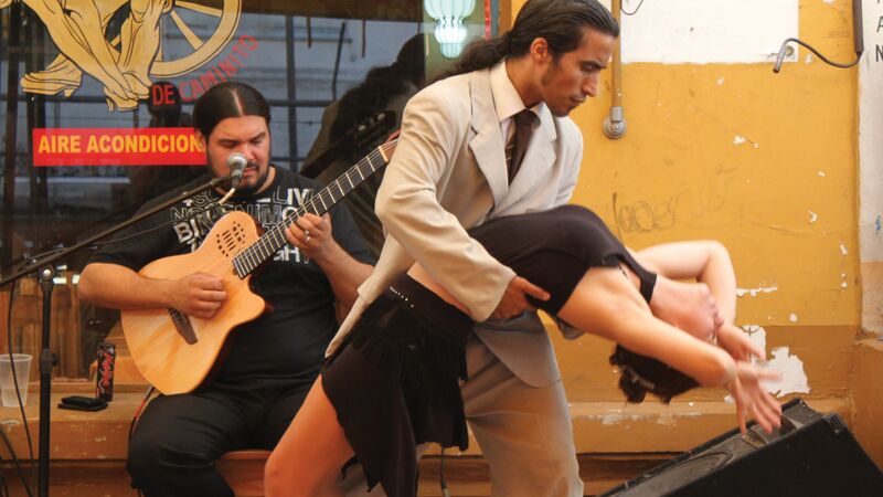 A couple dancing the tango in Buenos Aires