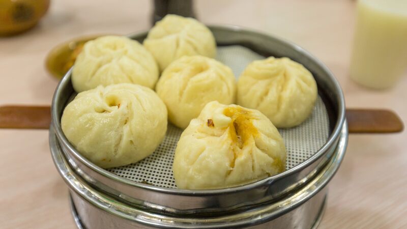 A steamer filled with dumpling in China