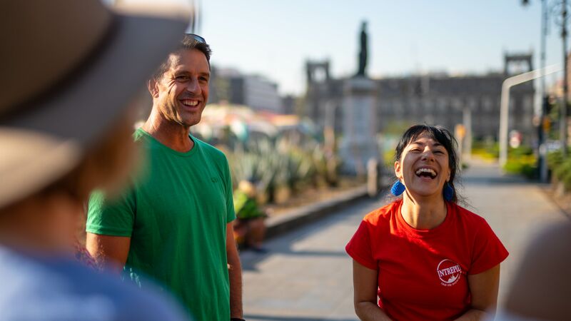 A smiling tour leader in Mexico