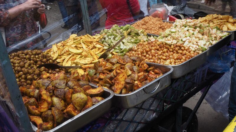 Trays of street food in Sri Lanka