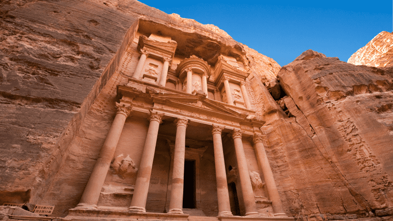 Ancient buildings in Petra, Jordan