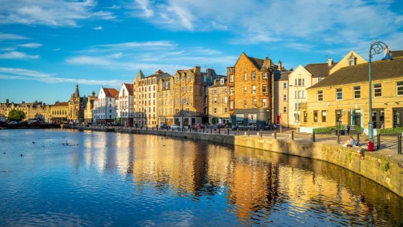 Leith waterfront at sunset