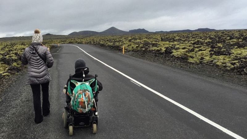 A man in a wheelchair in Iceland