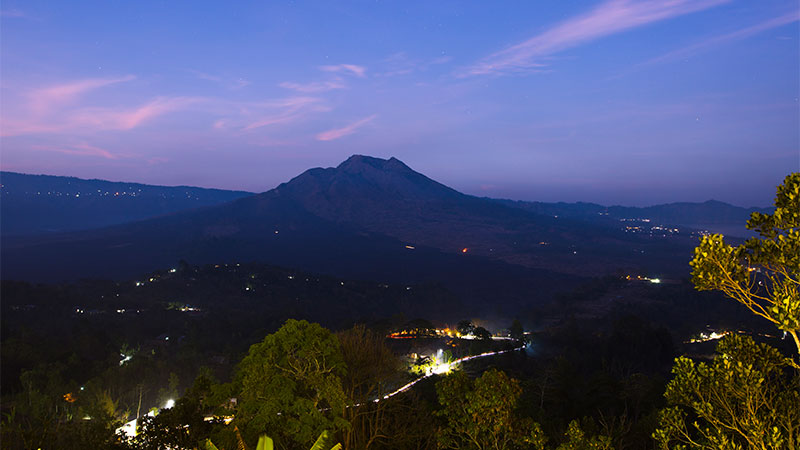 Mt Batur at dusk, Bali.
