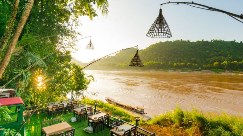 Riverside bar in Luang Prabang