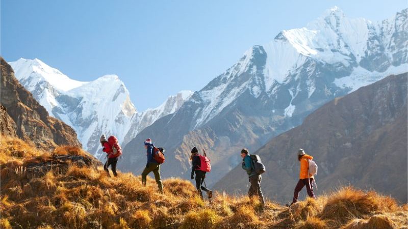 A group of trekkers in Nepal