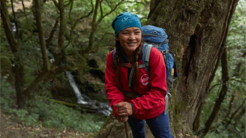 A tour leader on the Annapurna Base Camp trail in Nepal