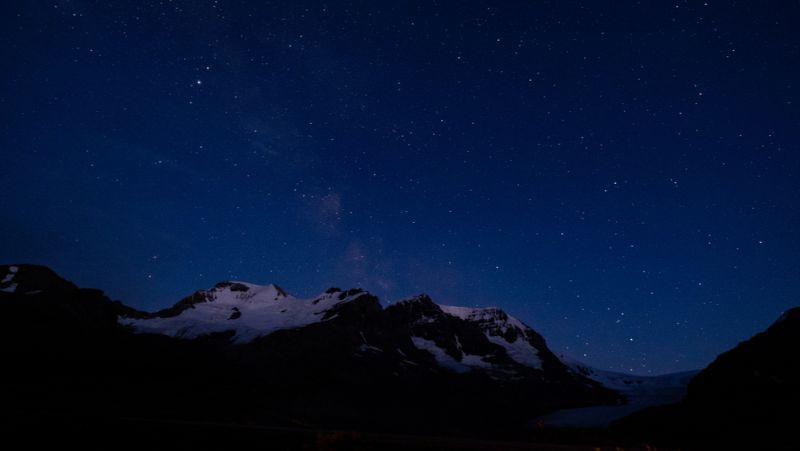 Dark sky above Jasper National Park