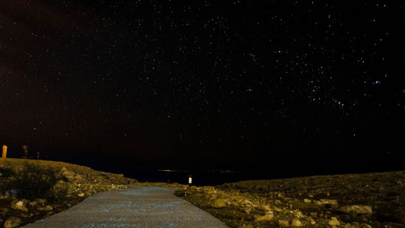 Dark sky above Ramon Crater, Israel.