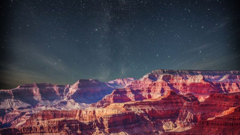 Starry sky above the Grand Canyon.