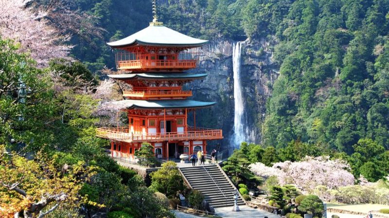 A temple in Japan on the Kumano Kodo trail.