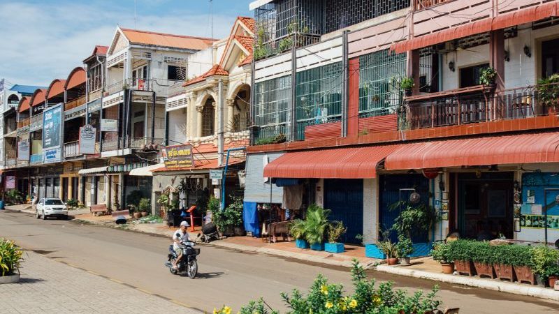 A quiet street in Cambodia