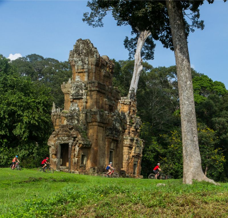 Cyclists at Angkor Wat