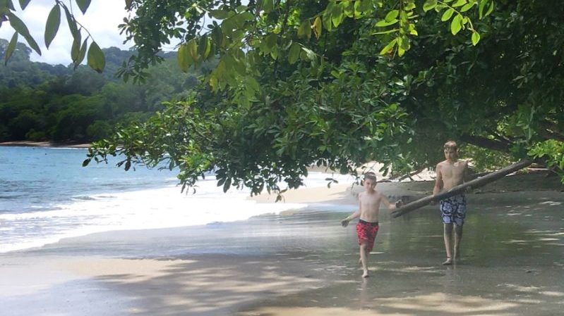 Two boys on a beach